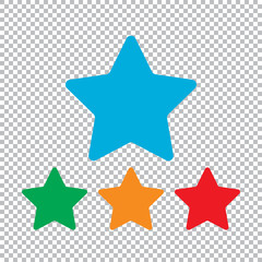 Star icon. Color set with transparent grid