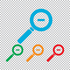 Zoom out icon. Color set with transparent grid