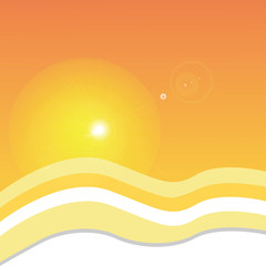 background with hot summer sun