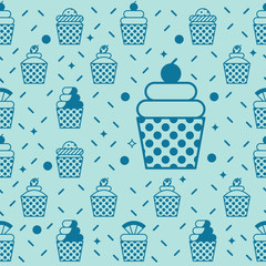Cupcake seamless background