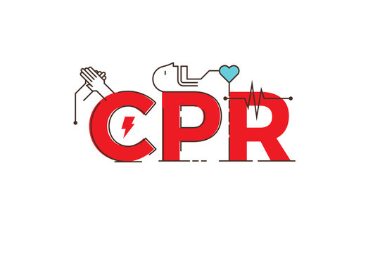 CPR word design illustration