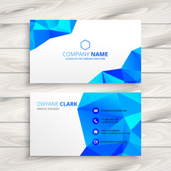 blue polygonal business card