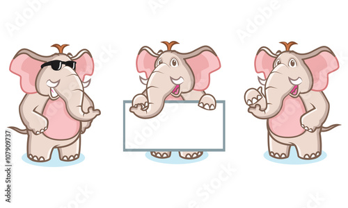 "Brown Elephant Mascot pose" Stock image and royalty-free vector files
