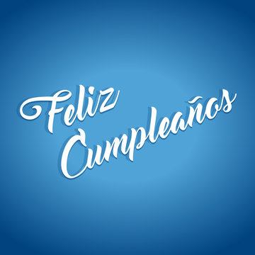 Happy Birthday hand lettering calligraphy in Spanish
