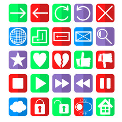 social network web navigation icons set
