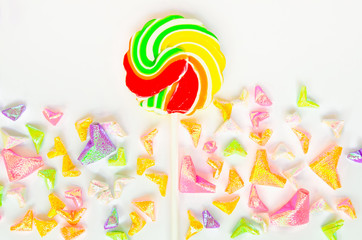 Naklejka premium Colorful candy over white.