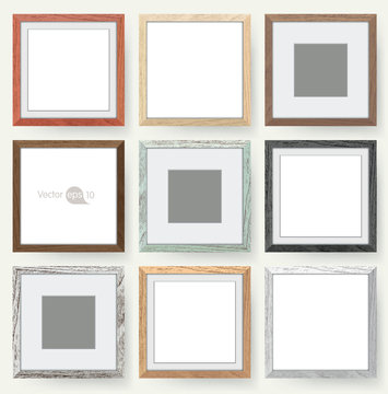 Set of wooden picture frames