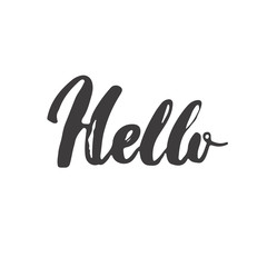 Hand drawn typography lettering word Hello isolated on the white background. 