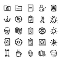 Drawn line icons set 