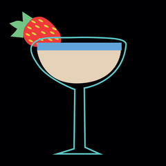 vector retro drinks isolated on black background