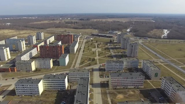 Aerial video of Tamiku, Estonian town. 