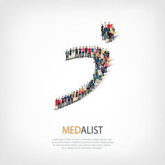 medalist people crowd