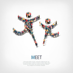 meet people sign 3d