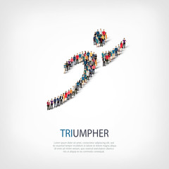 triumpher people sign 3d