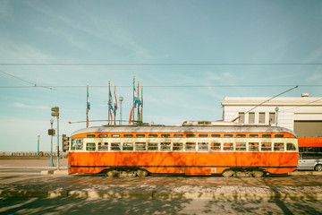 Famous Cable Car near Union Square in San Francisco, California