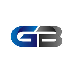 Modern Simple Initial Logo Vector Blue Grey gb