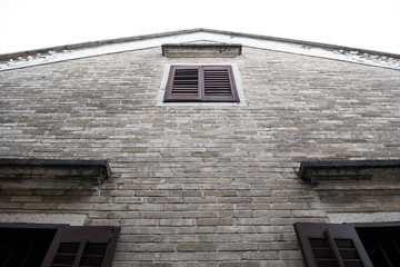 wall and roof of an old chinese house