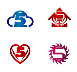 Number five logo. Vector logotype design set
