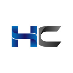 Modern Simple Initial Logo Vector Blue Grey hc