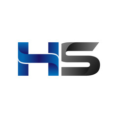 Modern Simple Initial Logo Vector Blue Grey hs