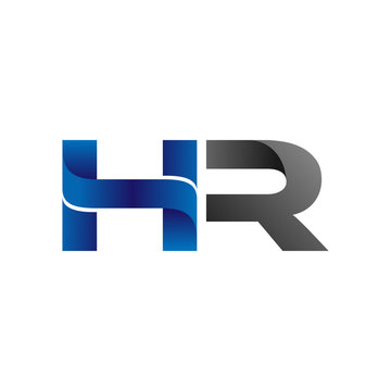 Modern Simple Initial Logo Vector Blue Grey hr