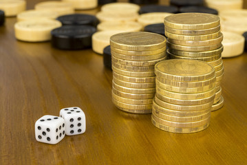 dice and coins