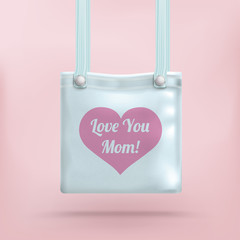 Purse Bag Pink Background Heart Love Mom