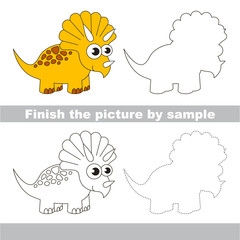 Triceratops. Drawing worksheet.