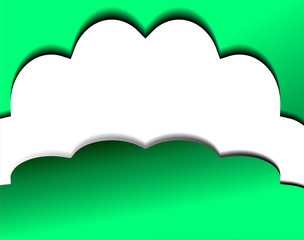 Green background gray curve line on space shadow overlap and dimension modern texture pattern for text and message website design
