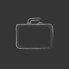 Briefcase. Drawn in chalk icon.