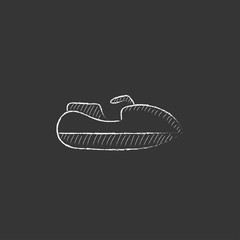 Jet scooter. Drawn in chalk icon.