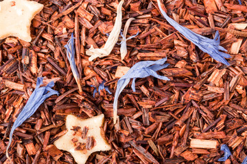 rooibos tea as a background close-up macro