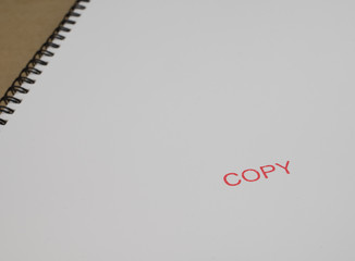 Stamp  copy  on white paper
