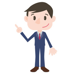 young business person cartoon character pointing hand sign clip art
