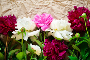 spring summer bouquet of peonies