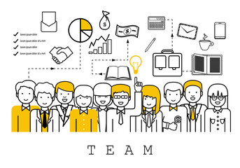Business People Team-On White Background-Vector Illustration, Graphic Design.Business Concept And Content For Web,Websites,Magazine Page,Print,Presentation Templates And Promotional Materials