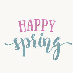 Spring is in the air- hand drawn inspiration quote. Spring Vector watercolor typography design element. Spring Air Brush lettering quote. Spring quote poster. Housewarming vector hand lettering 