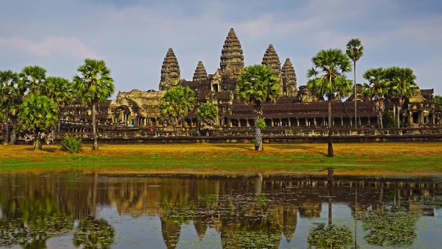 Angkor Wat temple in Siem Reap, Cambodia, timelapse 4k
