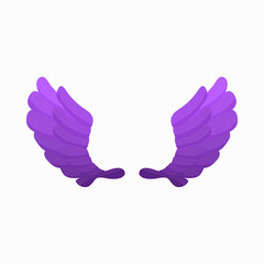 Pair of violet wings icon, cartoon style
