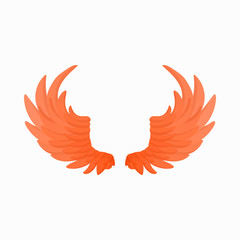 Pair of fire wings icon, cartoon style