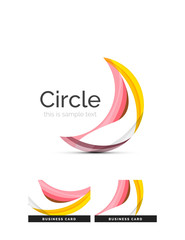 Circle logo. Transparent overlapping swirl shapes. Modern clean business icon