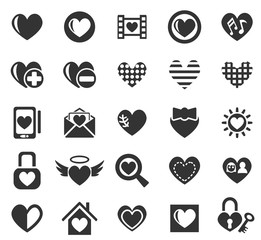 heart love icon set