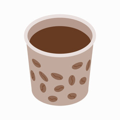 Cup of coffee icon, isometric 3d style