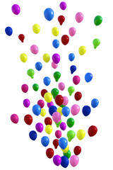 multicolored balloons celebrating anniversary, 3D