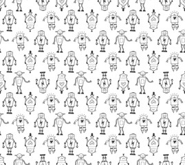 Robots seamless pattern
