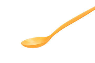 Orange plastic spoon