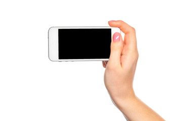 Woman holding mobile phone