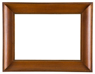 wooden decorative frame for painting isolated on white 