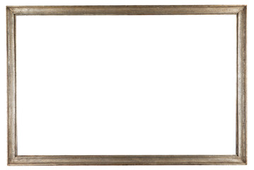 wooden decorative frame for painting isolated on white 