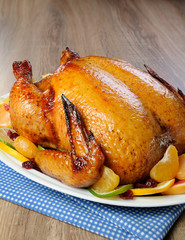 Baked chicken with oranges